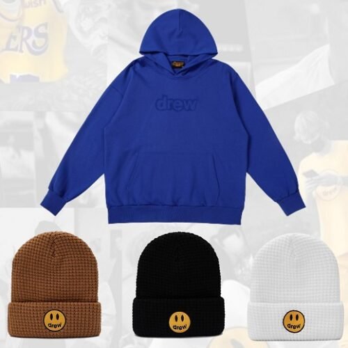 Drew Blue Hoodie (A115) + Beanie + FREE Socks